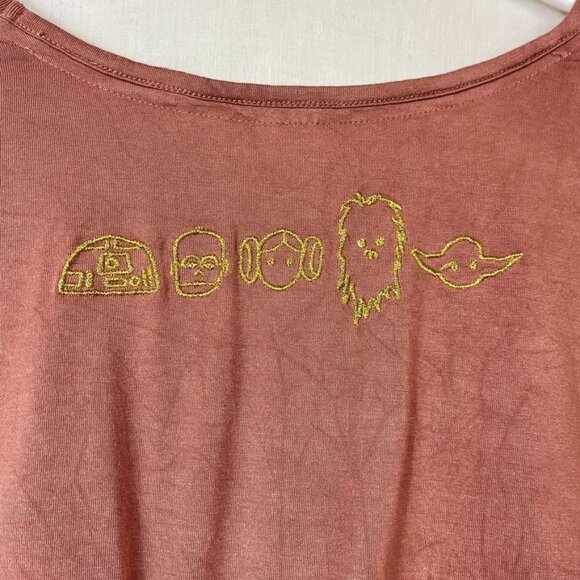 Star Wars Cap Sleeve Fitted Tee Womens Medium May The Force‎ Fangirl Y2K 00s - Picture 6 of 10